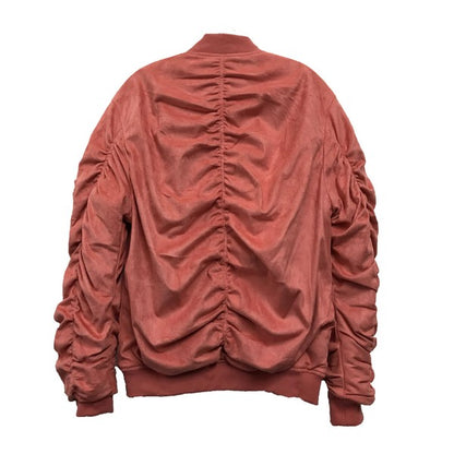 Microsuede Scrunched Bomber Jacket