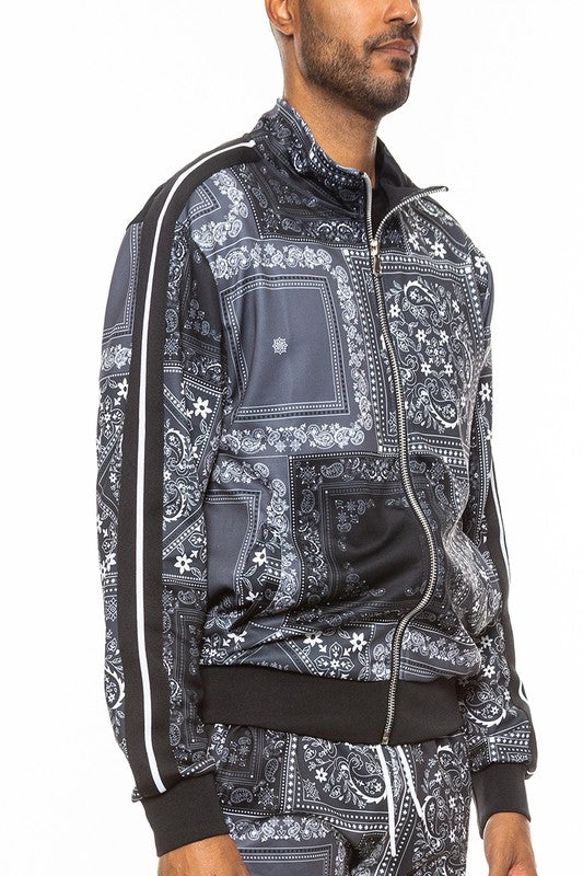 Mens Paisley Bandana Track Jacket