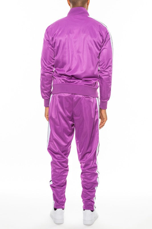 Striped Tape Front Pleat Track Suit