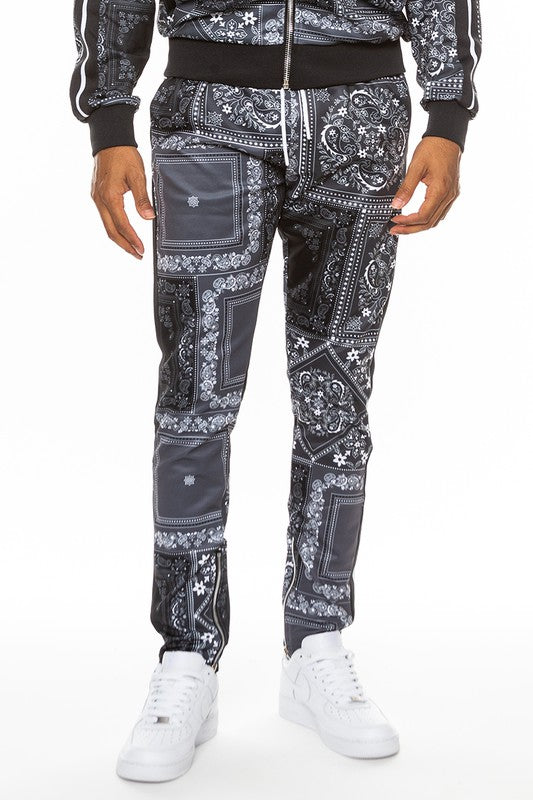 Paisley Bandana Print Track Pants