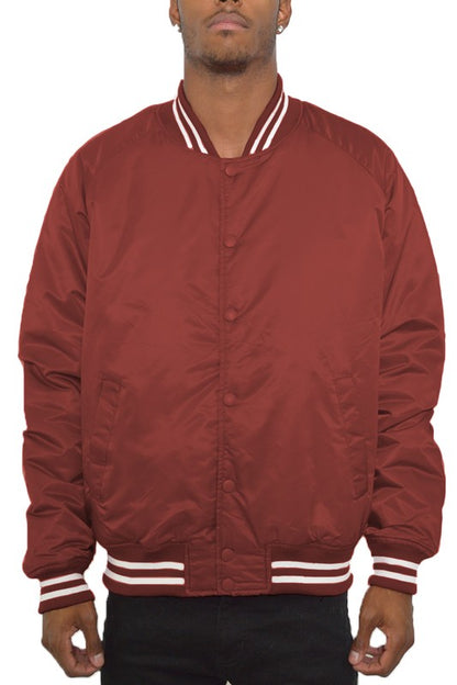 Polyester Solid Varsity Jacket