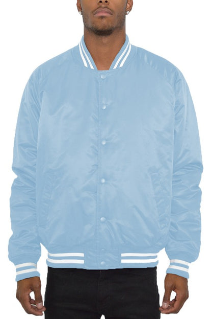 Polyester Solid Varsity Jacket