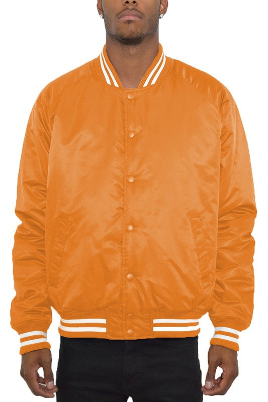 Polyester Solid Varsity Jacket