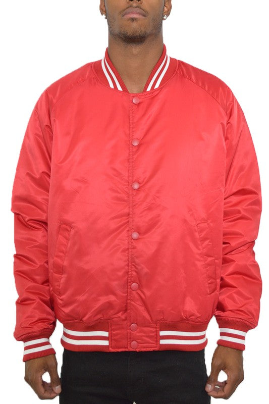 Polyester Solid Varsity Jacket