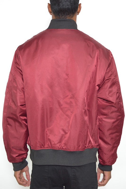 Mens Solid Padded Bomber Jacket