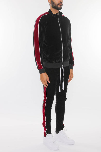 Men’s Velour Track Jacket And Track Pant Set