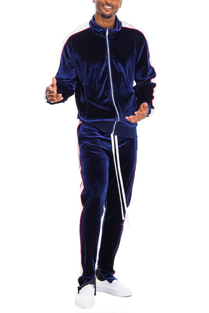 Men’s Velour Track Jacket And Track Pant Set