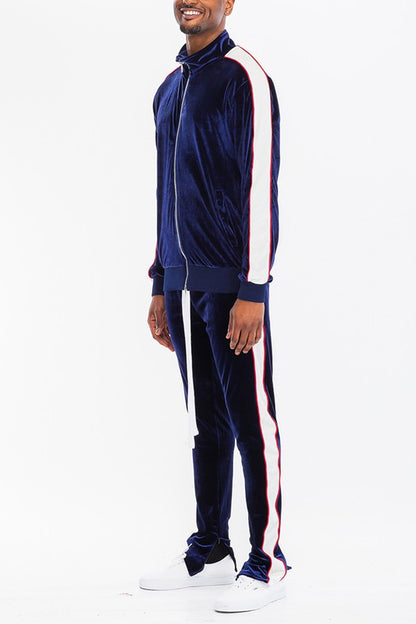 Men’s Velour Track Jacket And Track Pant Set