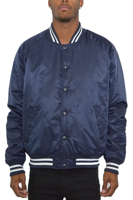 Polyester Solid Varsity Jacket