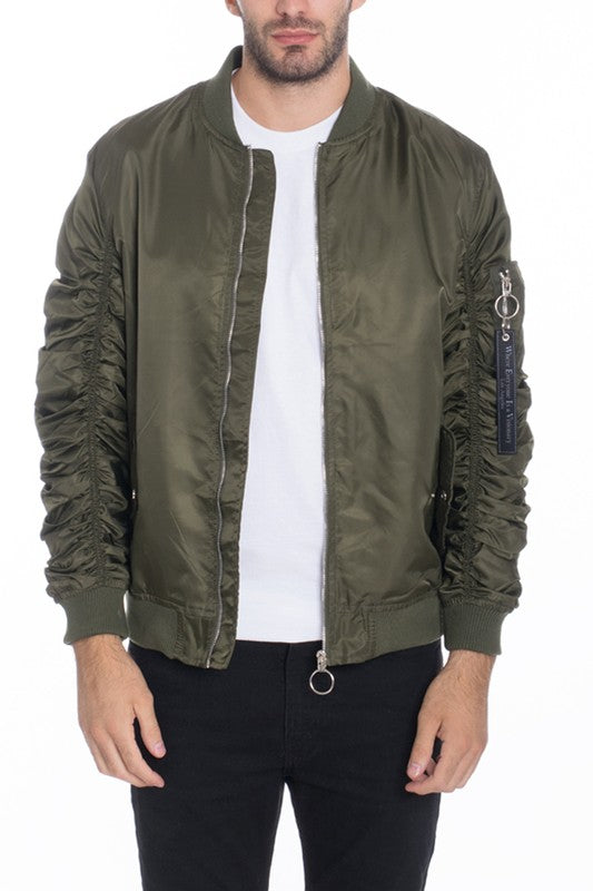 Men's Casual Ma-1 Flight Lined Bomber Jacket